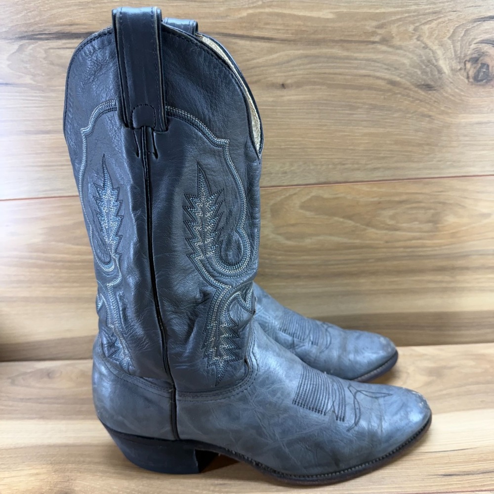 ABILENE Vintage Western Boots Mens 10 D Gray Leather Cowboy Ranch Rodeo USA Made